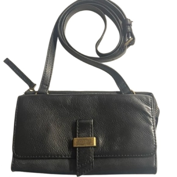 AMERICAN LEATHER BLACK LEATHER CROSSBODY BAG PRELOVED ADJUSTABLE STRAP - Picture 17 of 17